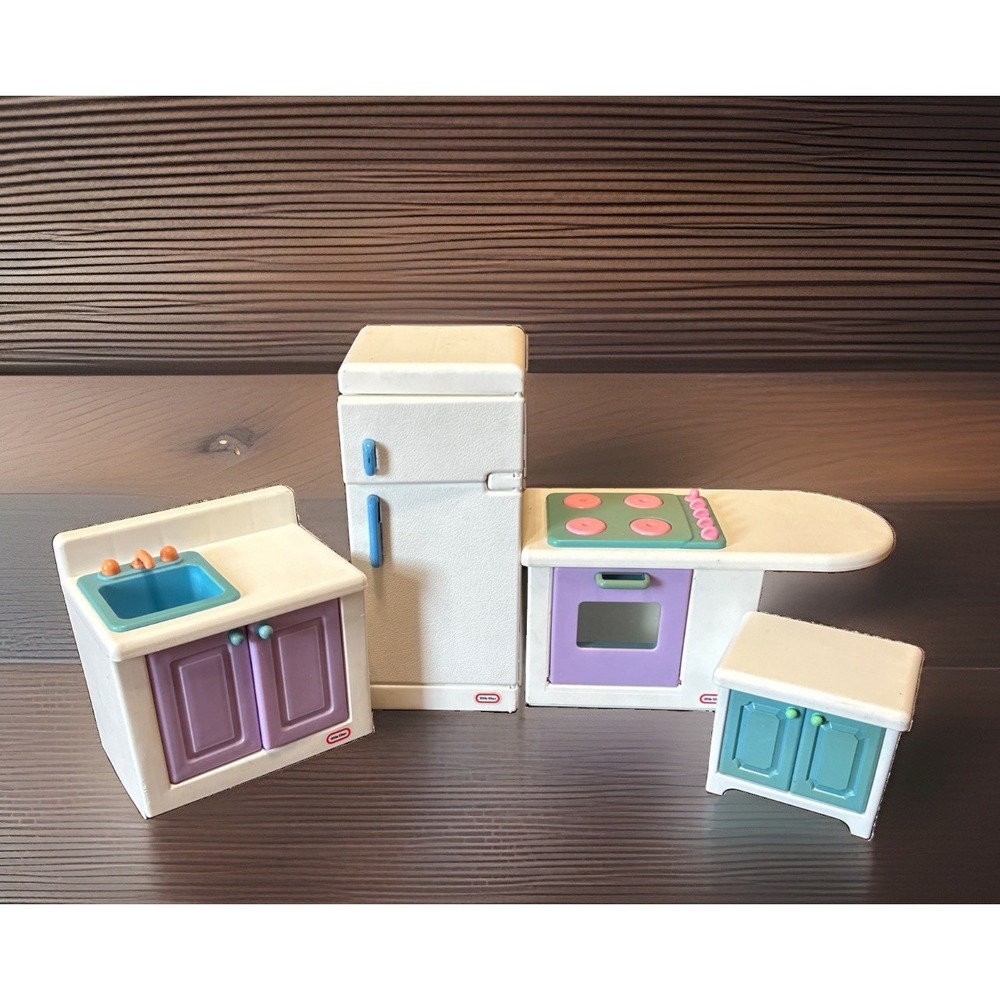 Little Tikes My Size Dollhouse‎ Kitchen Oven Stove Fridge Sink Cabinet Vintage